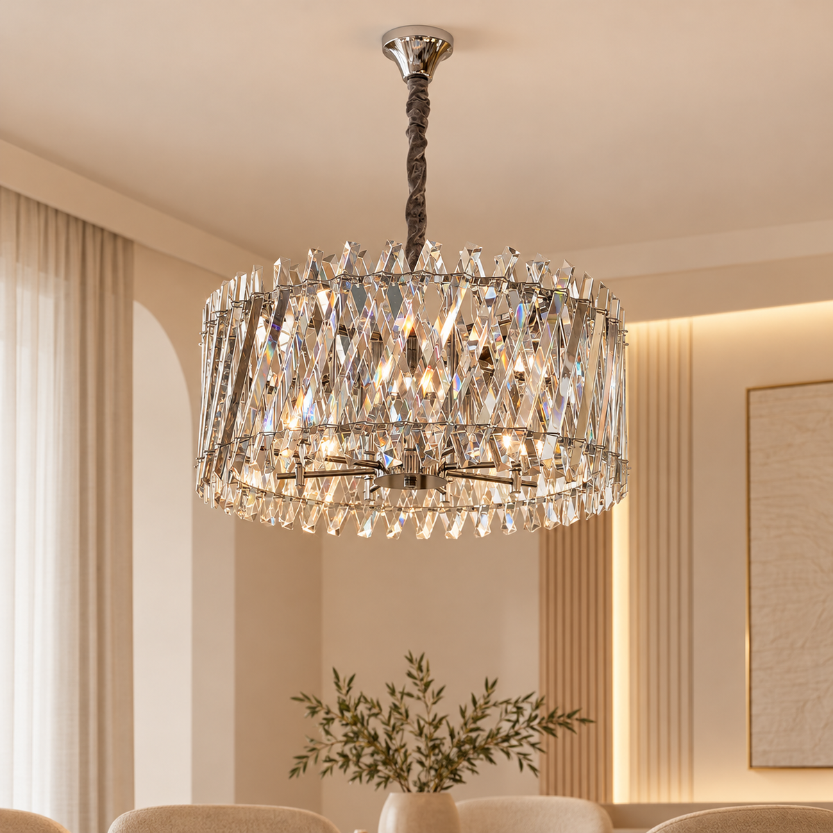 9013CH'' Chandelier, Silver Finish