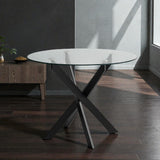 DTOG045-3'' Glass Dining Table, 90cm