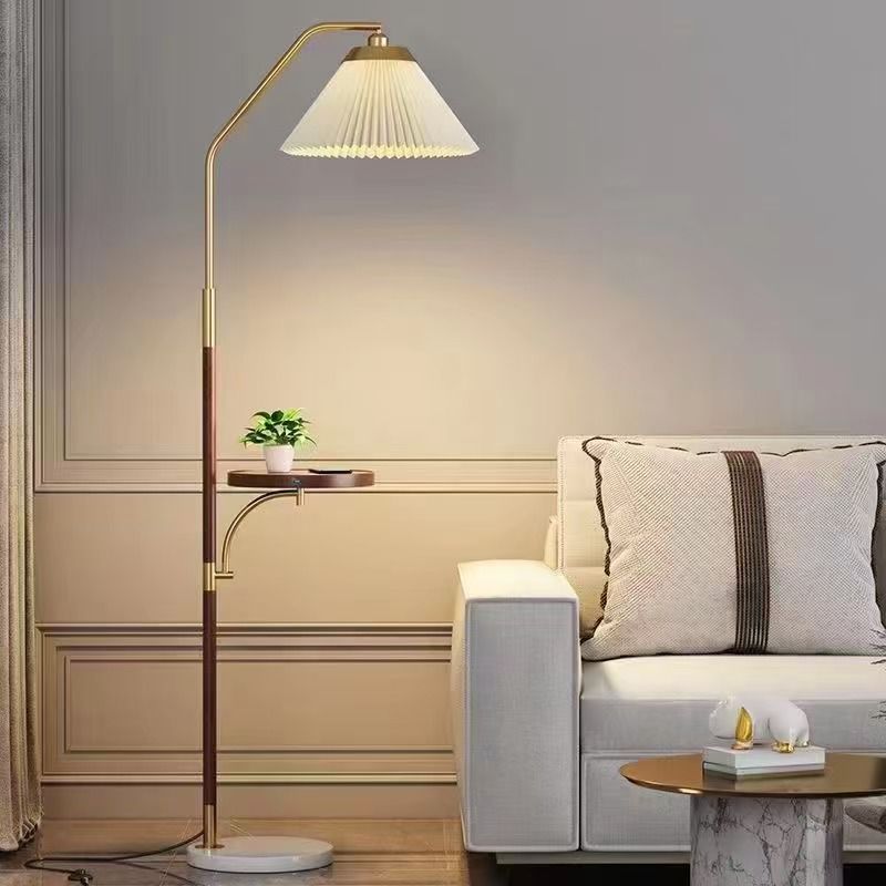 ML6156''Floor Lamp, Gold & White Finish