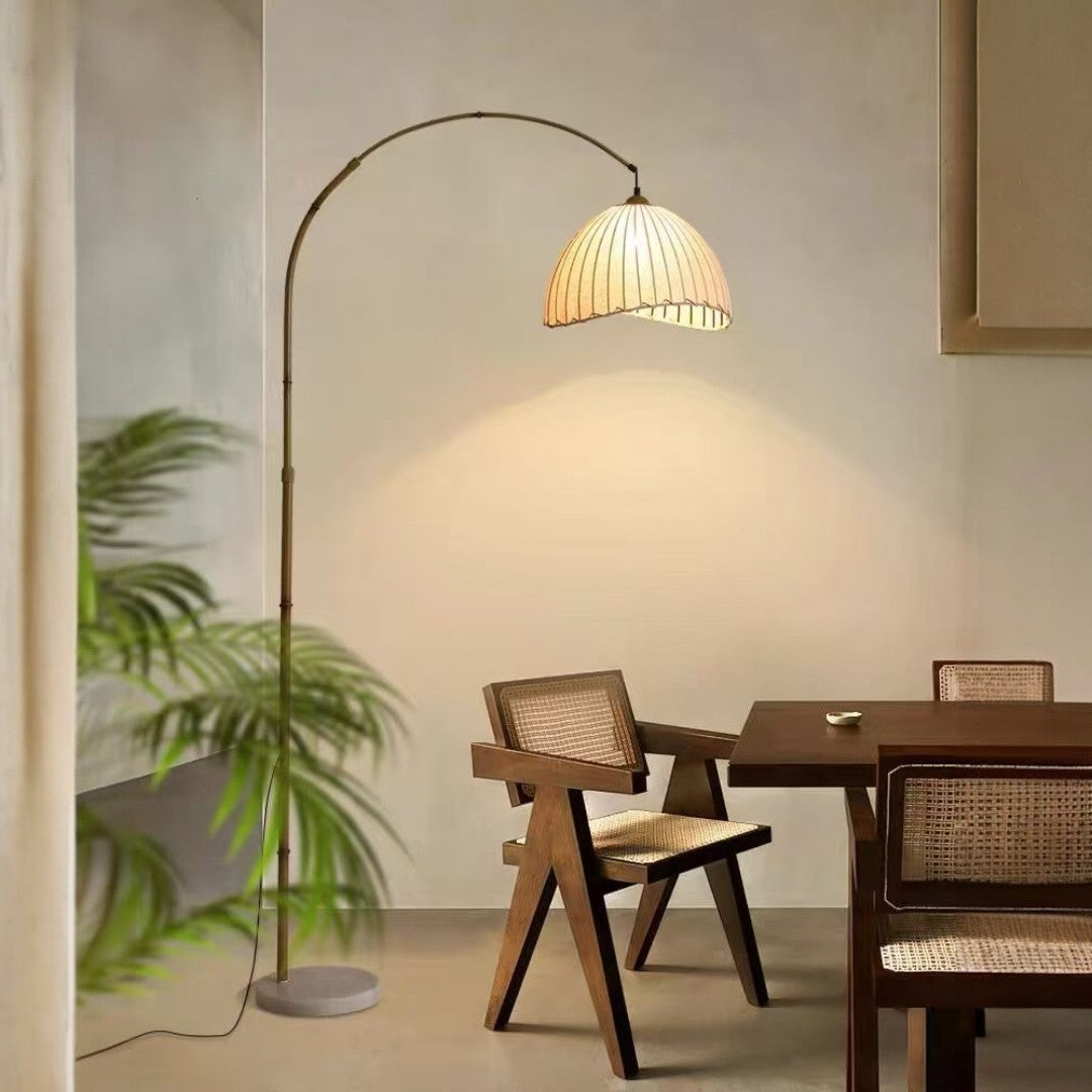 ML6311'' Floor Lamp, Gold & Beige Finish