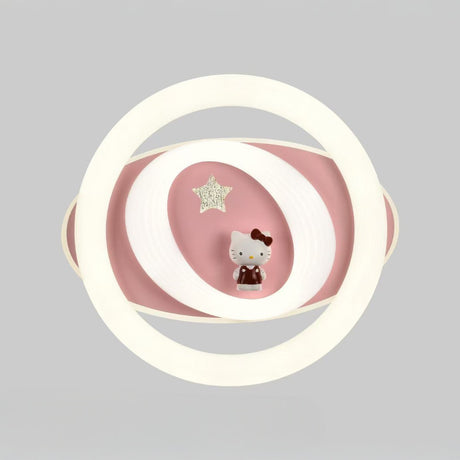Children's ceiling light fixture with Hello Kitty design on a gray background