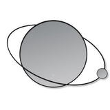 a modern  two smaller circles inside on a white background