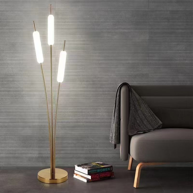 ML-5152-3''  Led Light Floor Lamp, Gold & white Finish