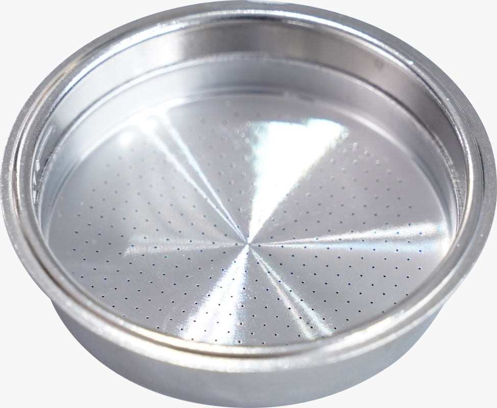 Metallic perforated lid on a white background