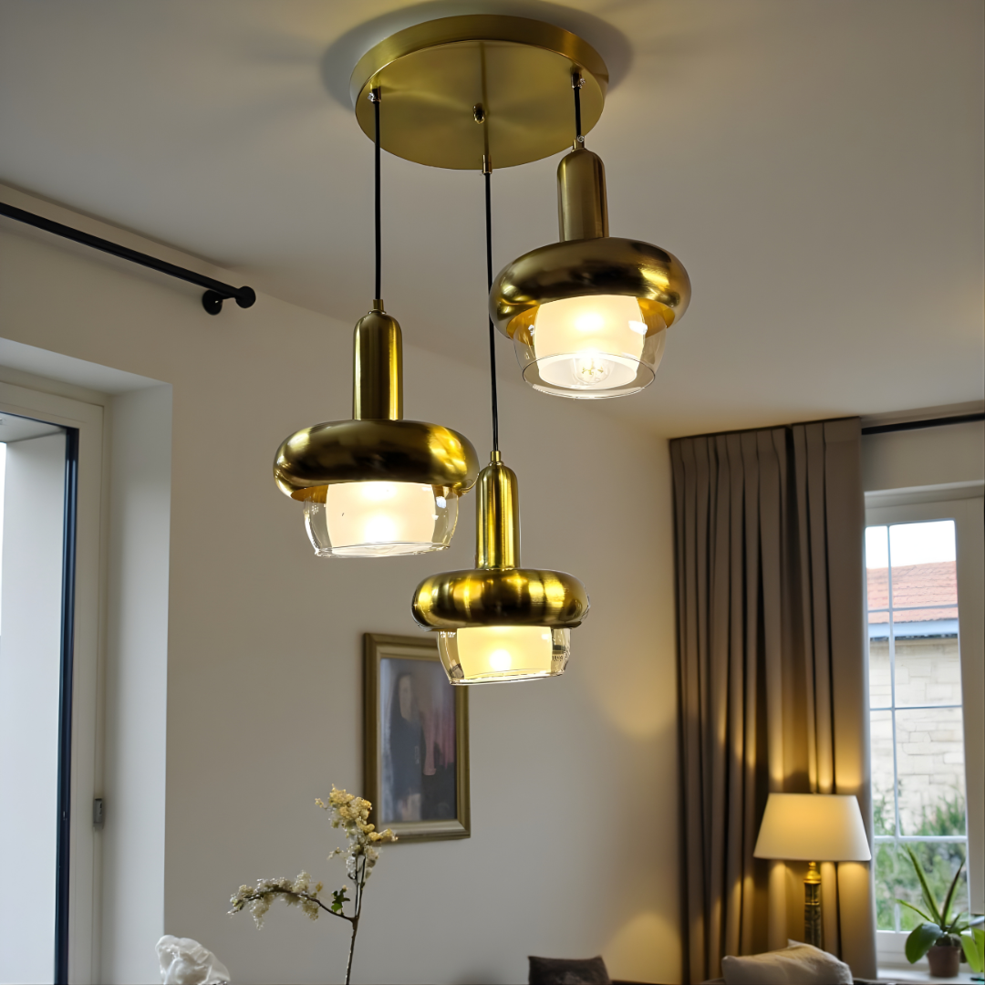 CD4053-3'' 3 Light Pendant Fixture, Gold Finish