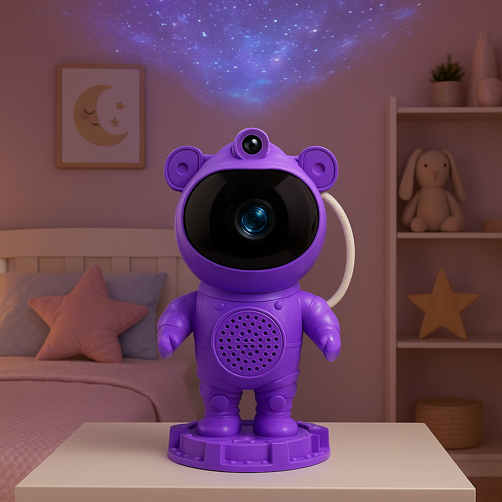 X2504'' Astronaut Galaxy Projector, Purple Finish
