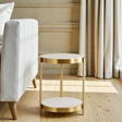 ML-5111'' Side Table, White & Gold Finish - JassourCo.