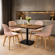 Modern Brown Dining Set With Pink Chairs, 120x80cm - JassourCo.