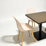 Modern Brown Dining Set with Pink Chair, 80x80cm - JassourCo.