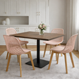 Modern Brown Dining Set With Pink Chairs, 110x80cm - JassourCo.