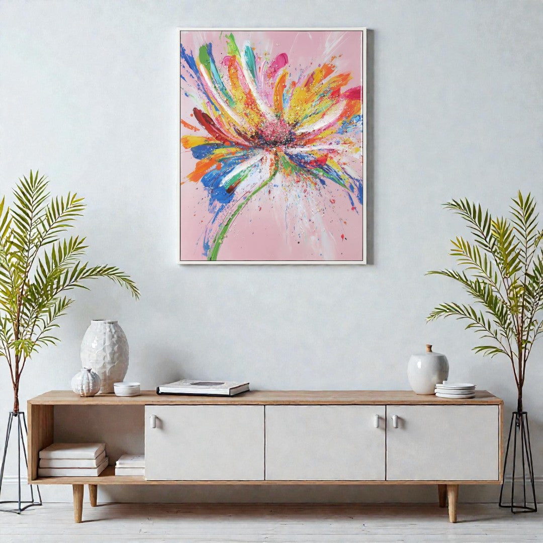 V001437FN1010404XXX''Jewelled Framed Art, Pink Finish (40 × 50 cm) - JassourCo.