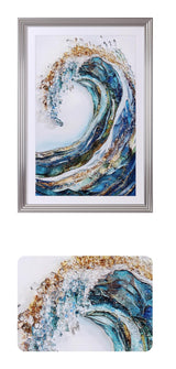 V001442FA2020681XXX'' Jewelled Framed Art, Blue Finish (68 × 98 cm) - JassourCo.