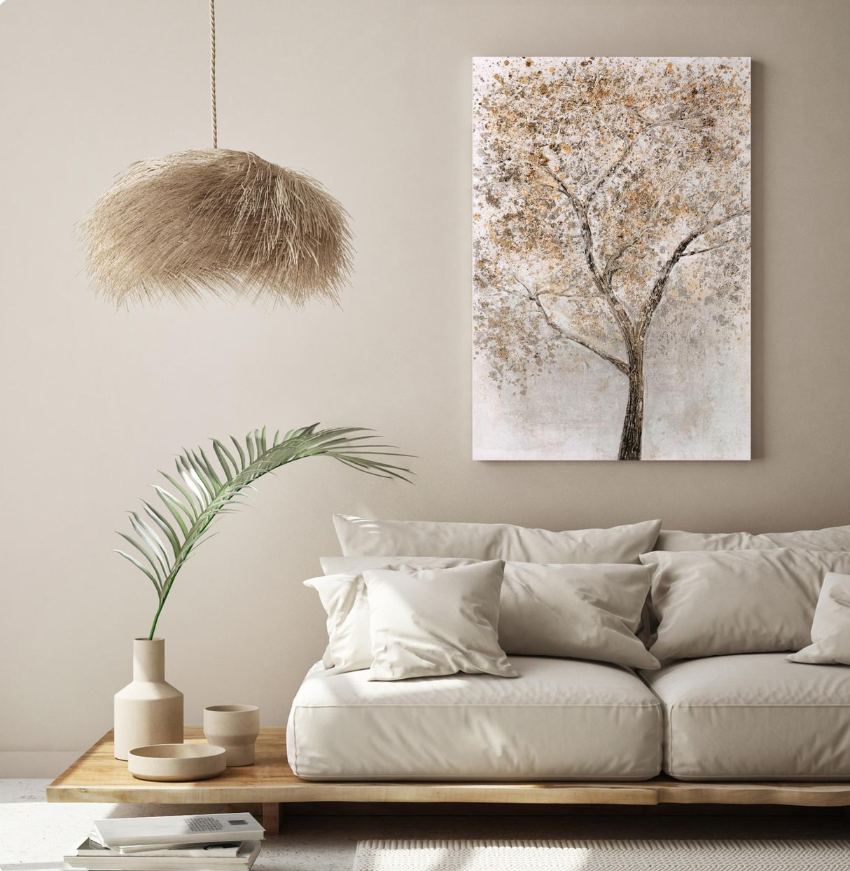 V001491XXXX1102XXX'' Jewelled Framed Art, Beige Finish (110 × 160 cm) - JassourCo.