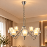 930'' 8 Light Chandelier, Silver Finish