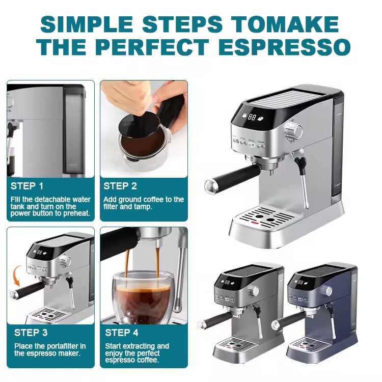 HC1103MD'' Coffee Machine, Silver Finish