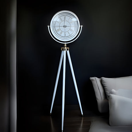 Classic White Tripod Standing Clock for Minimalist Decor - JassourCo.