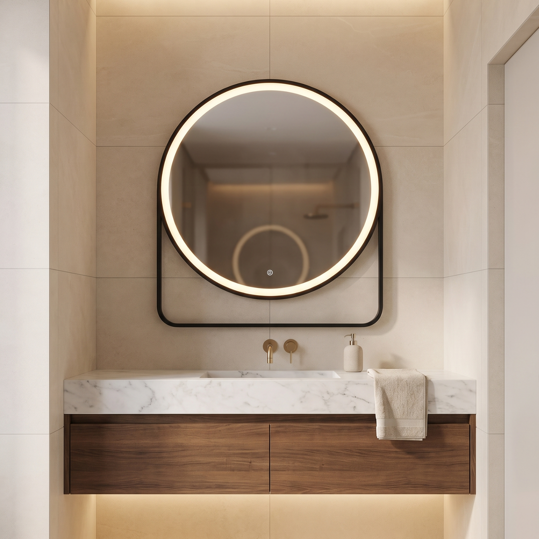 QL-005'' Mirror With Shelf, 70x85cm