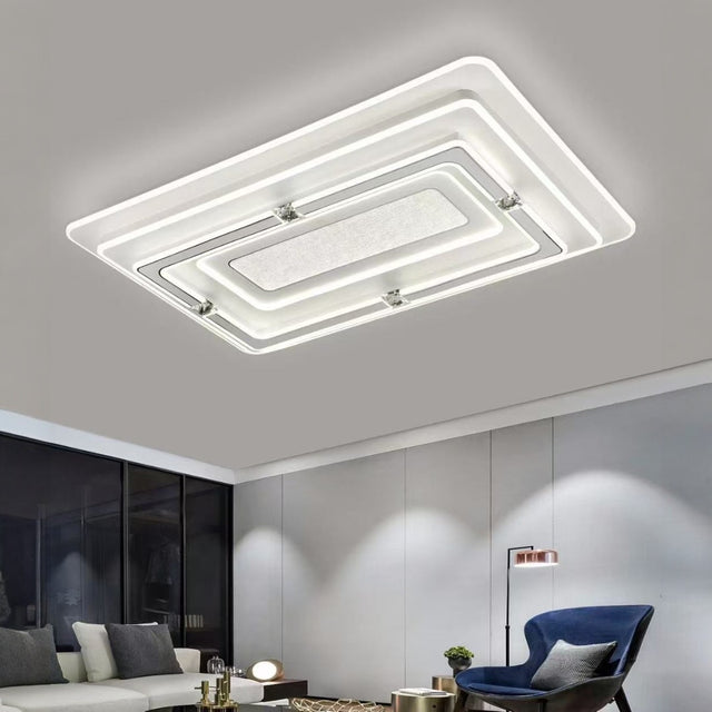 Modern ceiling light fixture in a living room setting