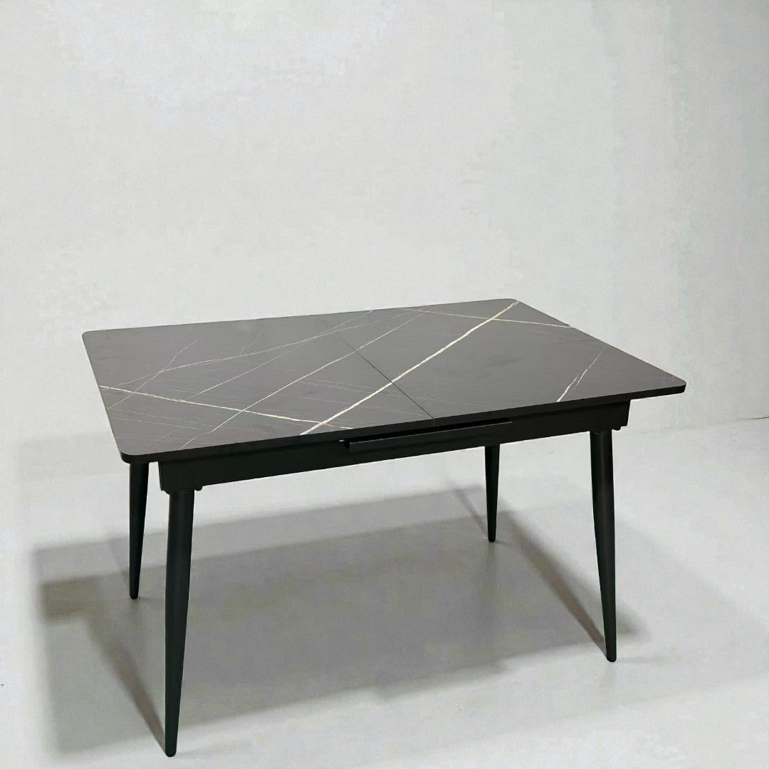DTOG2503'' Extendable Black dining Table, 120x80cm to 155x80cm