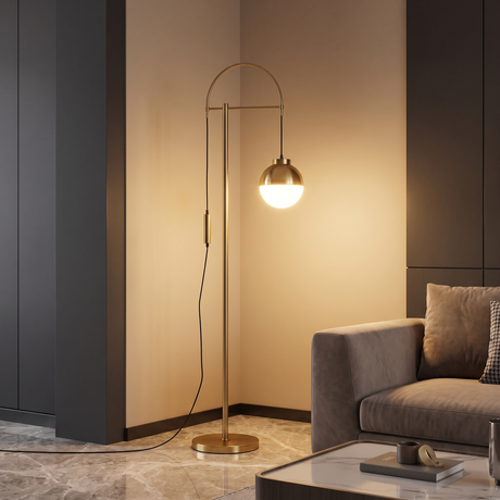 ML-559 Floor Lamp, Gold Finish, 173x28cm - JassourCo.
