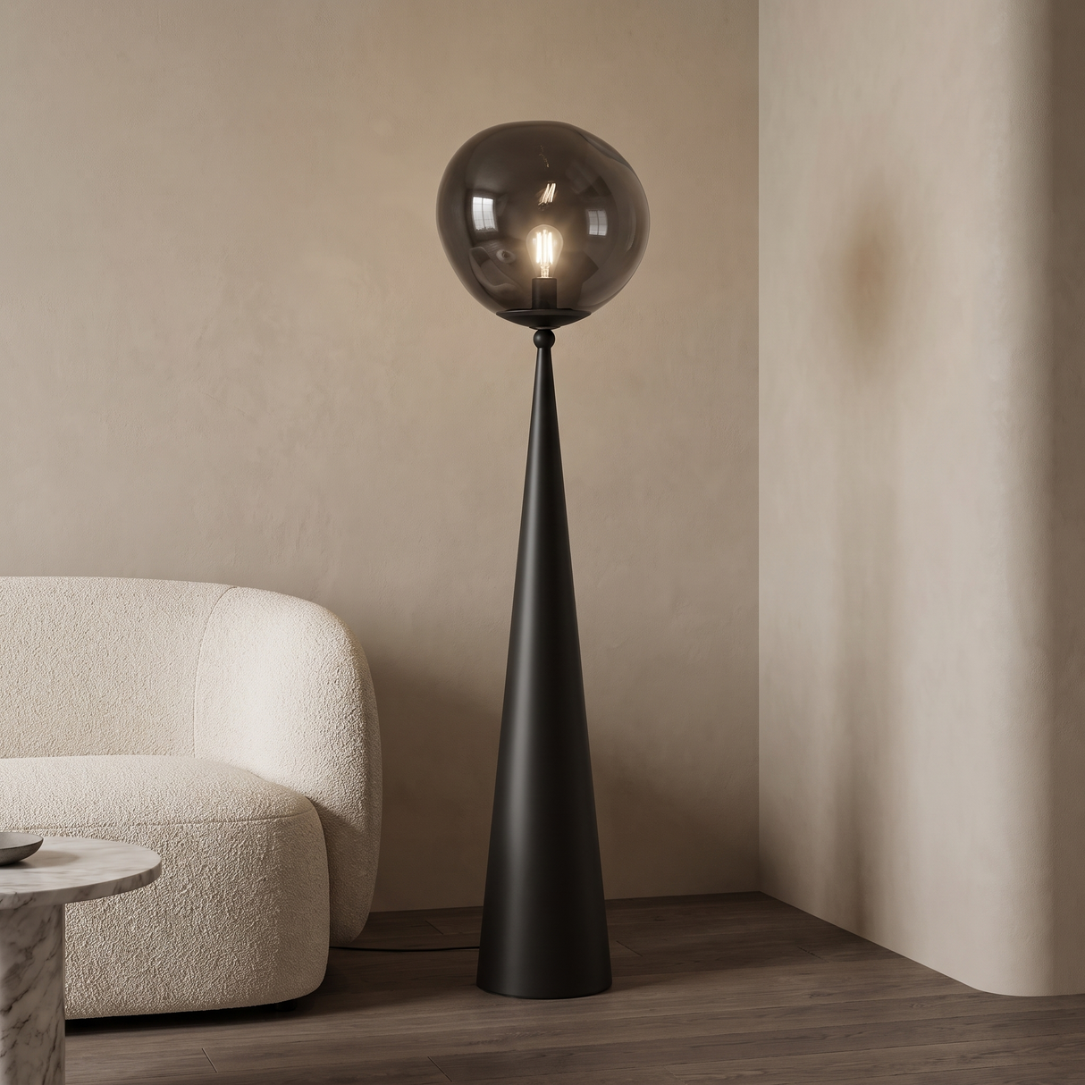 ML-3052'' Floor Lamp, Black Finish, 165x25cm