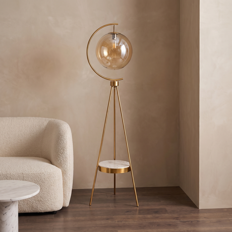 ML-5215 Floor Lamp, Gold Finish, 160x30cm - JassourCo.