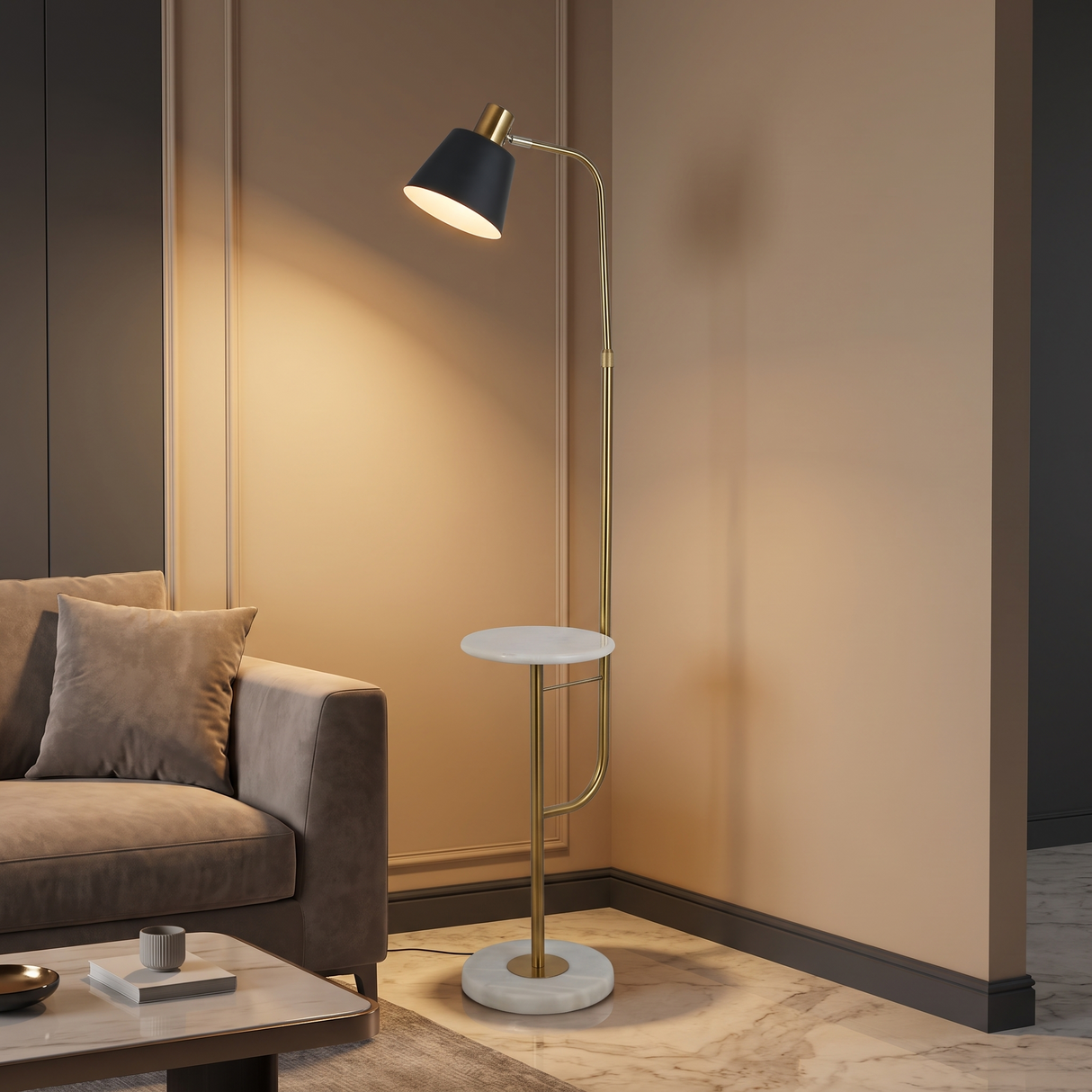 ML6139'' Floor Lamp, Gold Finish, 160x30cm