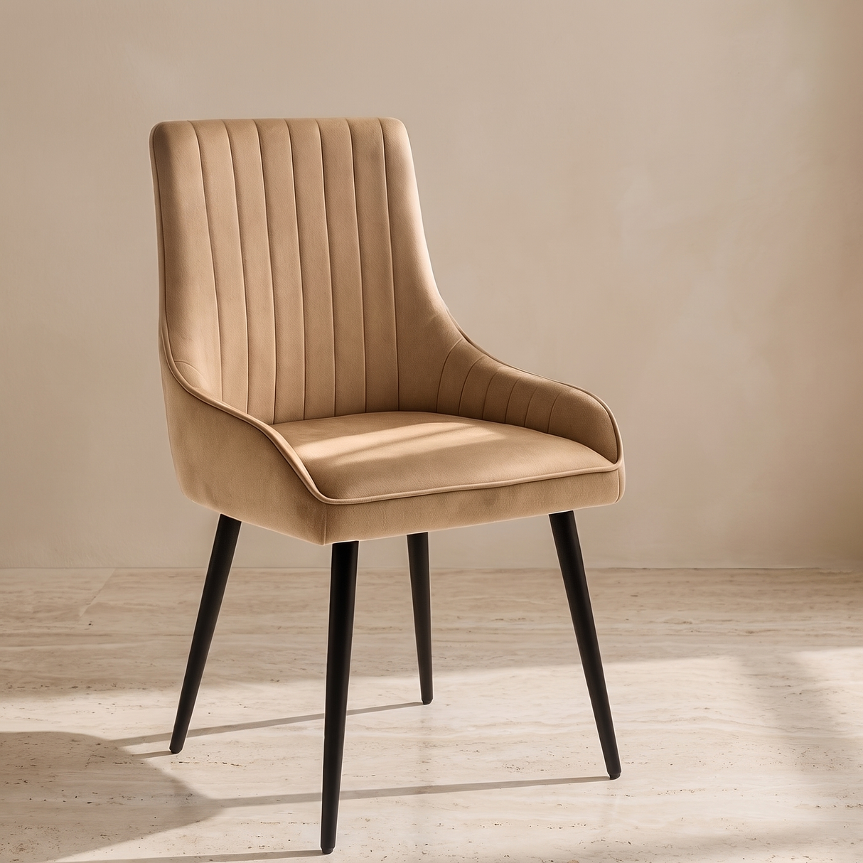 GC-149 Velvet Cover Chair, Brown Finish
