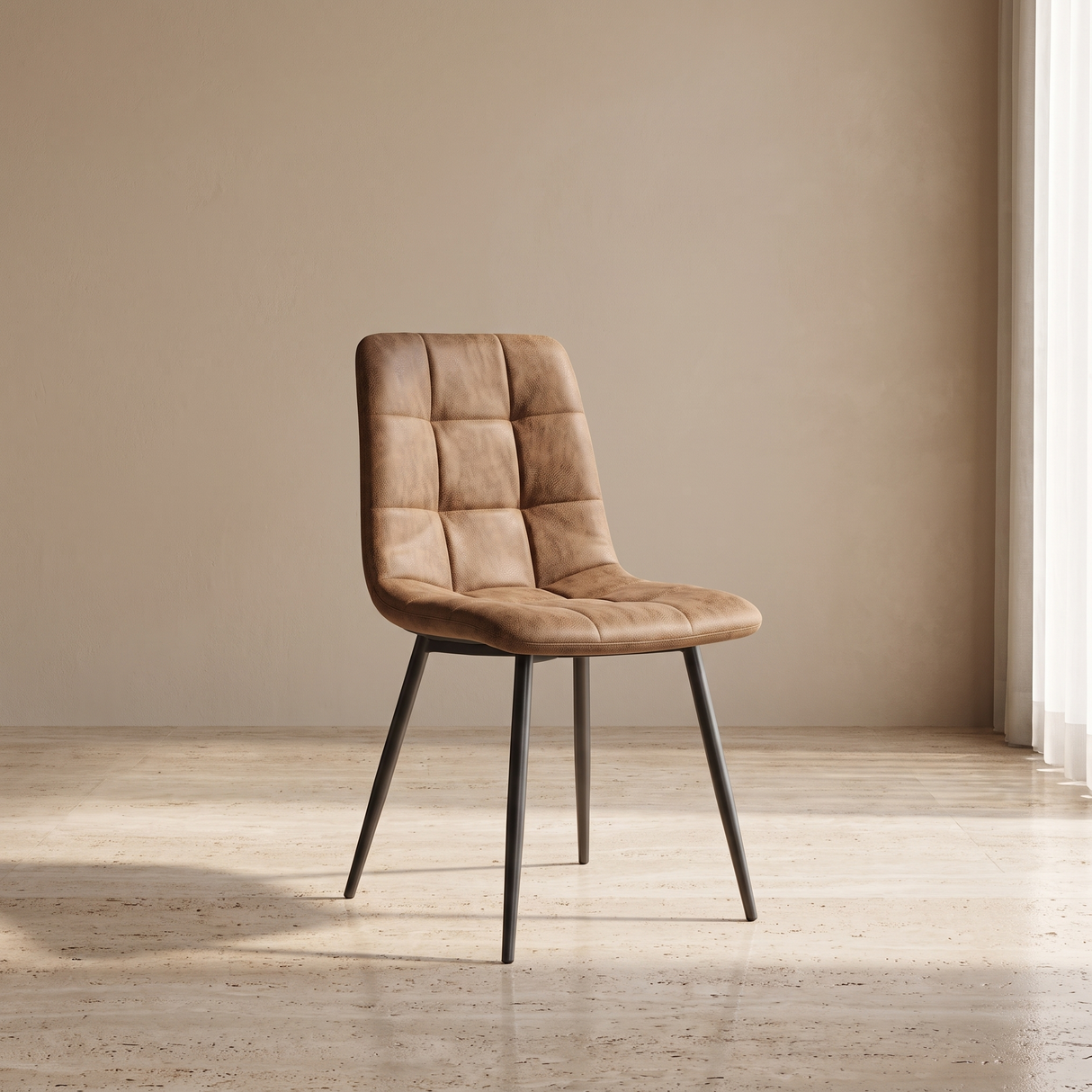 GC-65 PU Leather Chair, Brown Finish