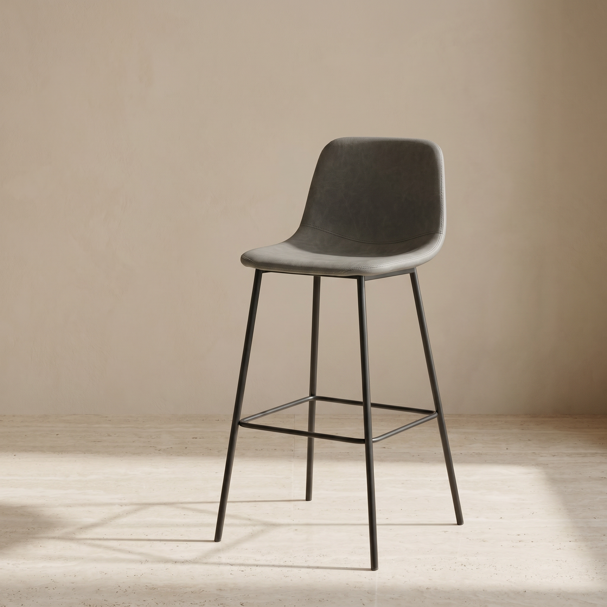 F19 Velvet Cover Bar Chair, Grey Finish