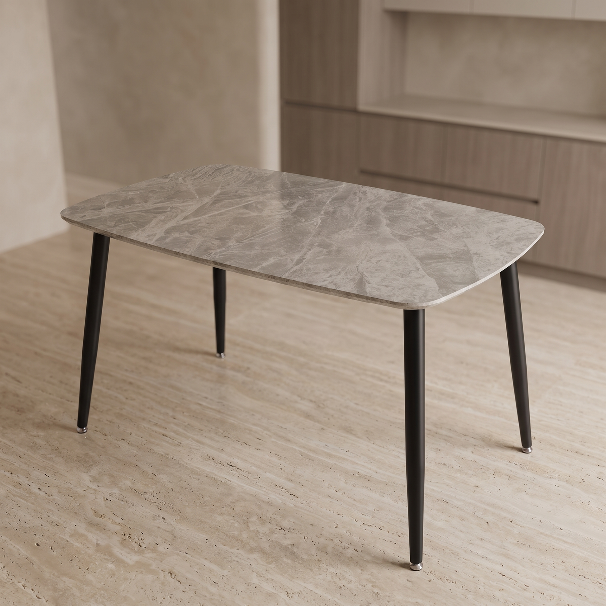 DTOG2506'' Ceramic Dining Table, Grey Finish 117x78cm