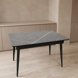 DTOG2503'' Extendable Black dining Table, 120x80cm to 155x80cm