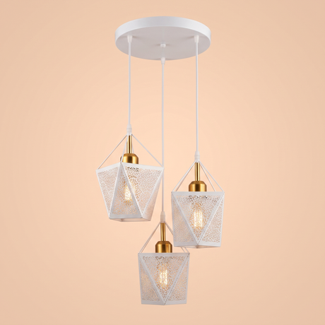 A305-3WH Triple Pendant Light, White Finish - view 2 - JassourCo.