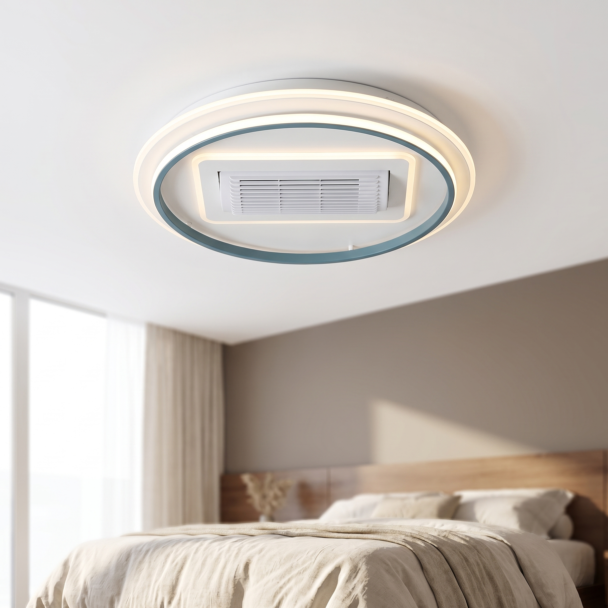 8501 -Led Fan Ceiling Light, White Finish