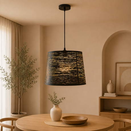 3840-1BK Pendant light, Black Finish - JassourCo.