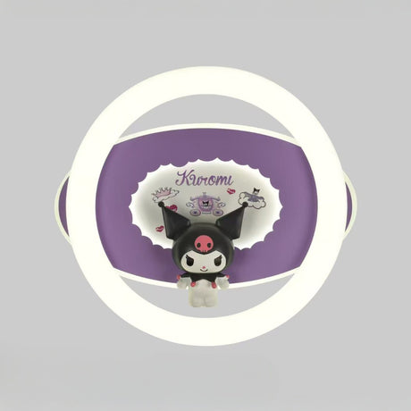 Kuromi character figurine on a purple and white background