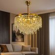 9045'' 8-Light Luxury Gold Chandelier, 50cm - JassourCo.