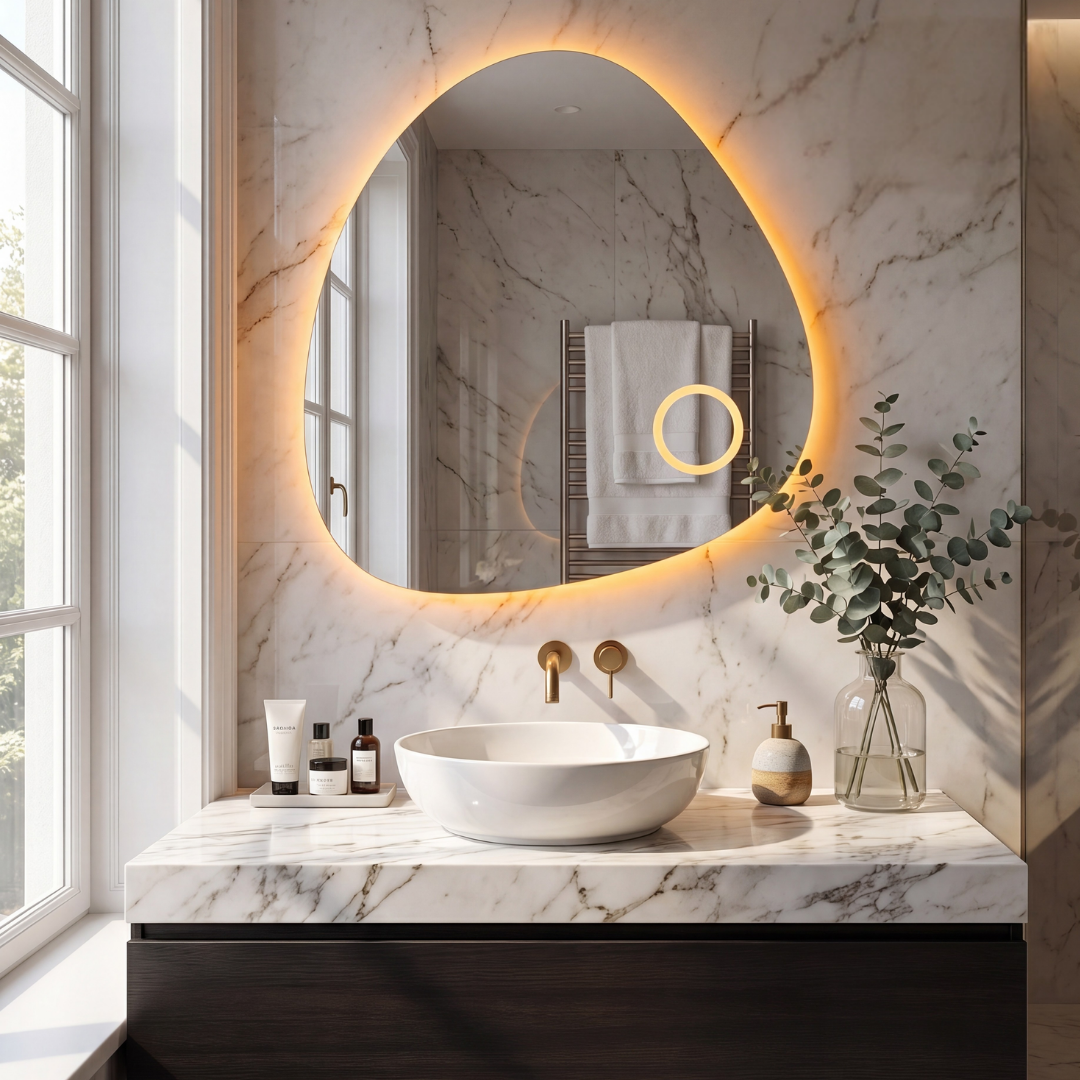 N023'' Led Mirror, 70x71cm
