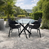 Modern Glass set , Black Finish, 90cm - JassourCo.