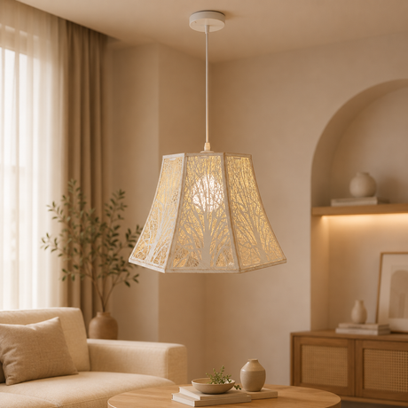 X013-WH 1 Light Pendant Light, White Finish - JassourCo.