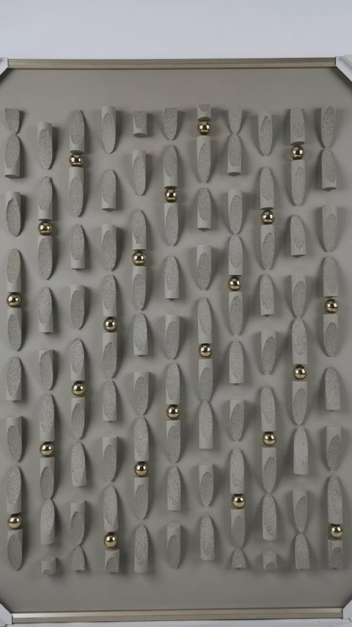 254109-7'' Handmade Canvas Painting, Grey Finish (90 × 120 cm)