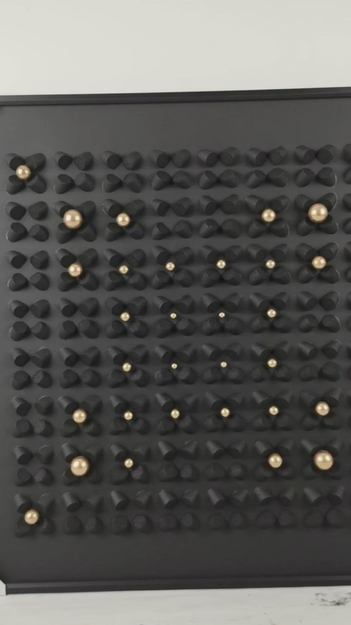 254197-8'' Handmade Canvas Painting, Black Finish (100 × 100 cm)