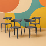 GC-12/3452 Plastic Chair set, Dark Grey Finish - JassourCo.