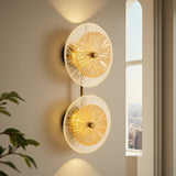 Decorative wall lights with a modern design in a room with a window.